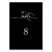 Numéro De Table Mariage noir minimaliste moderne (Dos)