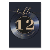 Numéro De Table Mariage noir Retro Vinyl Record (Dos)