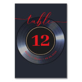 Numéro De Table Mariage noir Retro Vinyl Record (Dos)