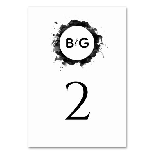 Numéro De Table Mariage noir simple (Dos)