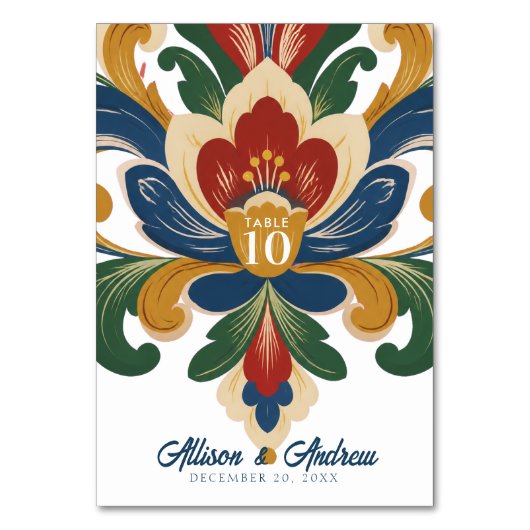 Numéro De Table Mariage norvégien Rosemaling (Par défaut)