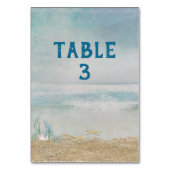 Numéro De Table Mariage Ocean Beach avec Starfish (Dos)