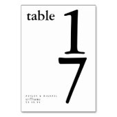 Numéro De Table Mariage officiel noir et blanc moderne Numéro de t (Dos)