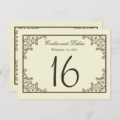 Numéro de table mariage | Oiseaux (Devant / Derrière)