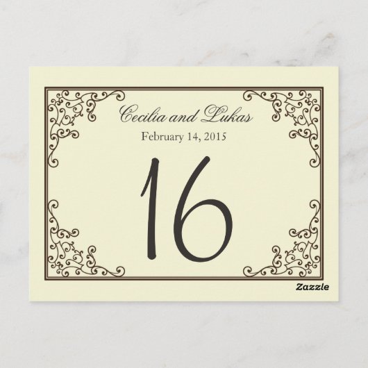 Numéro de table mariage | Oiseaux (Dos)