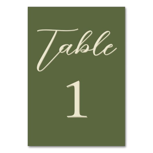 Numéro De Table Mariage Olive & Beige (Par défaut)