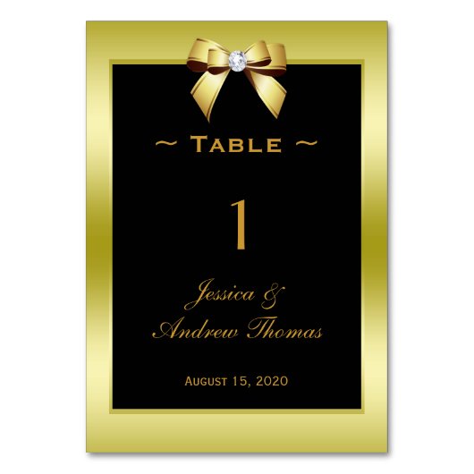 Numéro De Table Mariage Or Glamourueux Arc & Noir (Par défaut)