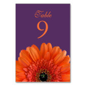 Numéro De Table Mariage orange Gerbera Daisy violet (Dos)