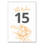 Numéro De Table Mariage orange gris orange (Dos)