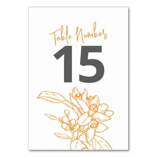 Numéro De Table Mariage orange gris orange (Par défaut)