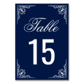 Numéro De Table Mariage Orné Bleu Minuit (Par défaut)