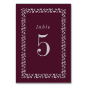 Numéro De Table Mariage Pailleté Argent Plum (Dos)