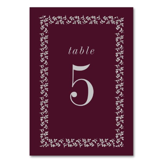 Numéro De Table Mariage Pailleté Argent Plum (Par défaut)