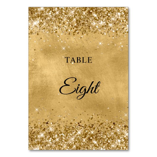 Numéro De Table Mariage Pailleté Or (Par défaut)
