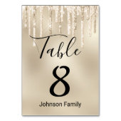 Numéro De Table mariage pailleté or luxueux qui coule (Par défaut)