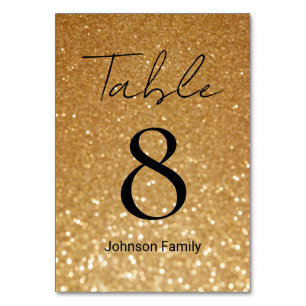 Numéro De Table Mariage Paillettes Or Faux Élégant