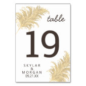 Numéro De Table Mariage Pampas Tan Grass Sur Blanc Tendance Rustiq (Par défaut)