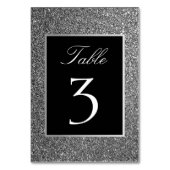 Numéro De Table Mariage Parties scintillant argent (Dos)