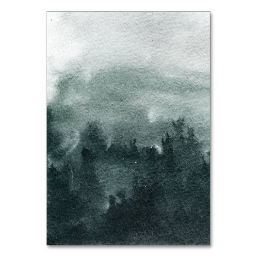 Numéro De Table Mariage paysager de la forêt d'aquarelles Abstrait (Dos)