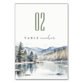 Numéro De Table Mariage paysager du lac de la neige d'hiver (Dos)