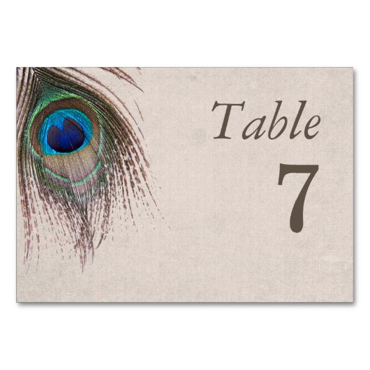 Numéro De Table Mariage Peacock (Dos)