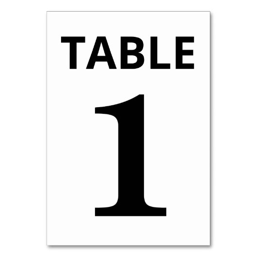 Numéro De Table Mariage personnalisé (Par défaut)