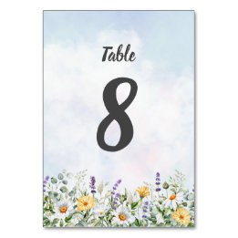 Numéro De Table Mariage personnalisé aquarelle fleur sauvage Bohèm