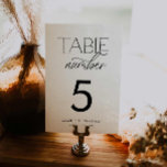 Numéro De Table Mariage personnalisé minimaliste moderne<br><div class="desc">Si vous planifiez un mariage ou un événement à l'élégante décoration moderne, des numéros de table personnalisés sont un excellent moyen d'ajouter une touche unique à votre décor. Avec des lignes épurées et des designs simples, ces numéros de table s'intègrent parfaitement à votre esthétique. Pour plus d'éléments de coordination visitez...</div>