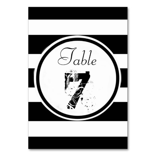Numéro De Table Mariage personnalisé N&B (Par défaut)
