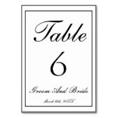 Numéro De Table Mariage personnalisé N&B (Dos)