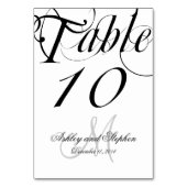 Numéro De Table Mariage personnalisé noir et blanc (Dos)