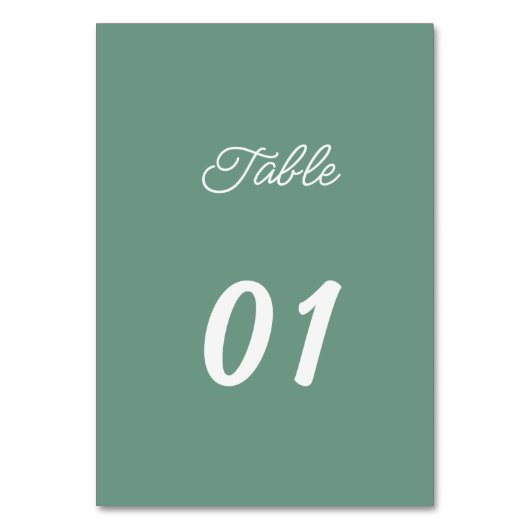 Numéro De Table Mariage personnalisé vert simple (Par défaut)