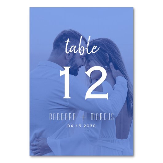 Numéro De Table Mariage Photo Bleu (Par défaut)
