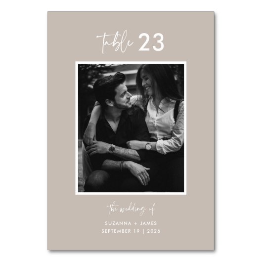 Numéro De Table Mariage photo de script de calligraphie minimal (Dos)