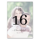 Numéro De Table Mariage photo de script simple et moderne (Dos)