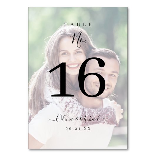 Numéro De Table Mariage photo de script simple et moderne (Par défaut)