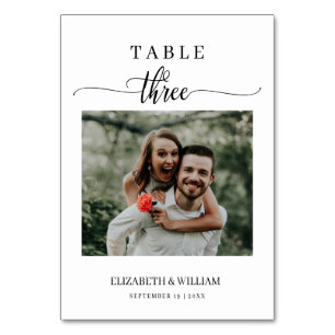 Numéro De Table Mariage photo Elegance Script Numéro de tableau Tr
