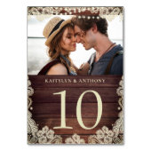 Numéro De Table Mariage photo en dentelle d'ivoire en bois Numéro (Par défaut)