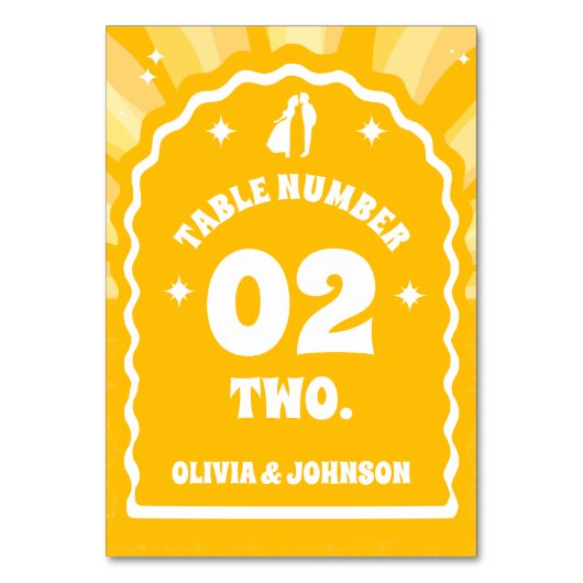 Numéro De Table Mariage photo moderne Bold Sunshine Wavy Arch (Par défaut)