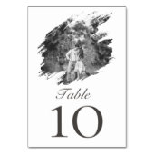 Numéro De Table Mariage photo moderne Brushstroke | BLANCHE (Dos)