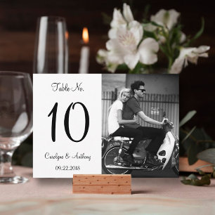 Numéro De Table Mariage photo moderne noir et blanc