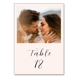 Numéro De Table Mariage Photo Neutre Moderne et Terne