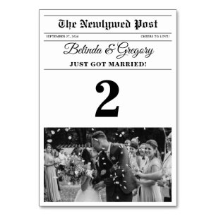 Numéro De Table Mariage photo noir et blanc du journal mariage