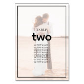 Numéro De Table Mariage photo simple et élégant (Dos)