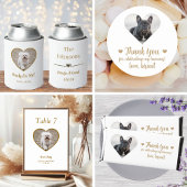 Numéro De Table Mariage photo simple Gold Dog