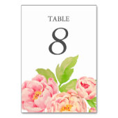 Numéro De Table Mariage Pivoine Rose (Dos)