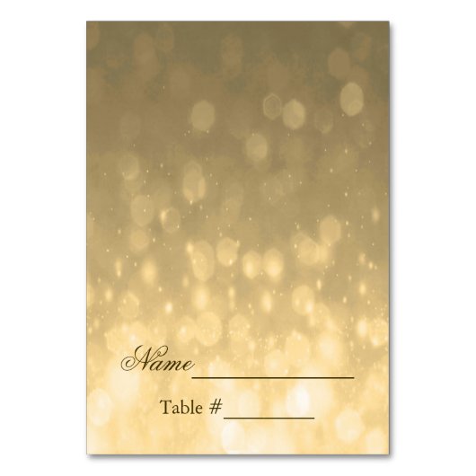 Numéro De Table Mariage Place Card Gold Bokeh Lights (Par défaut)