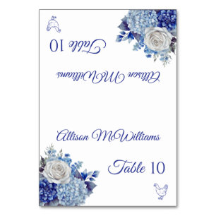 Numéro De Table Mariage Place carte-Aquarelle Fleurs-Volailles Icô