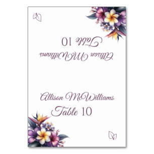 Numéro De Table Mariage Place carte-Tropical Floral-Végétarien-