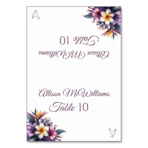 Numéro De Table Mariage Place carte-Tropical Floral-Volaille-